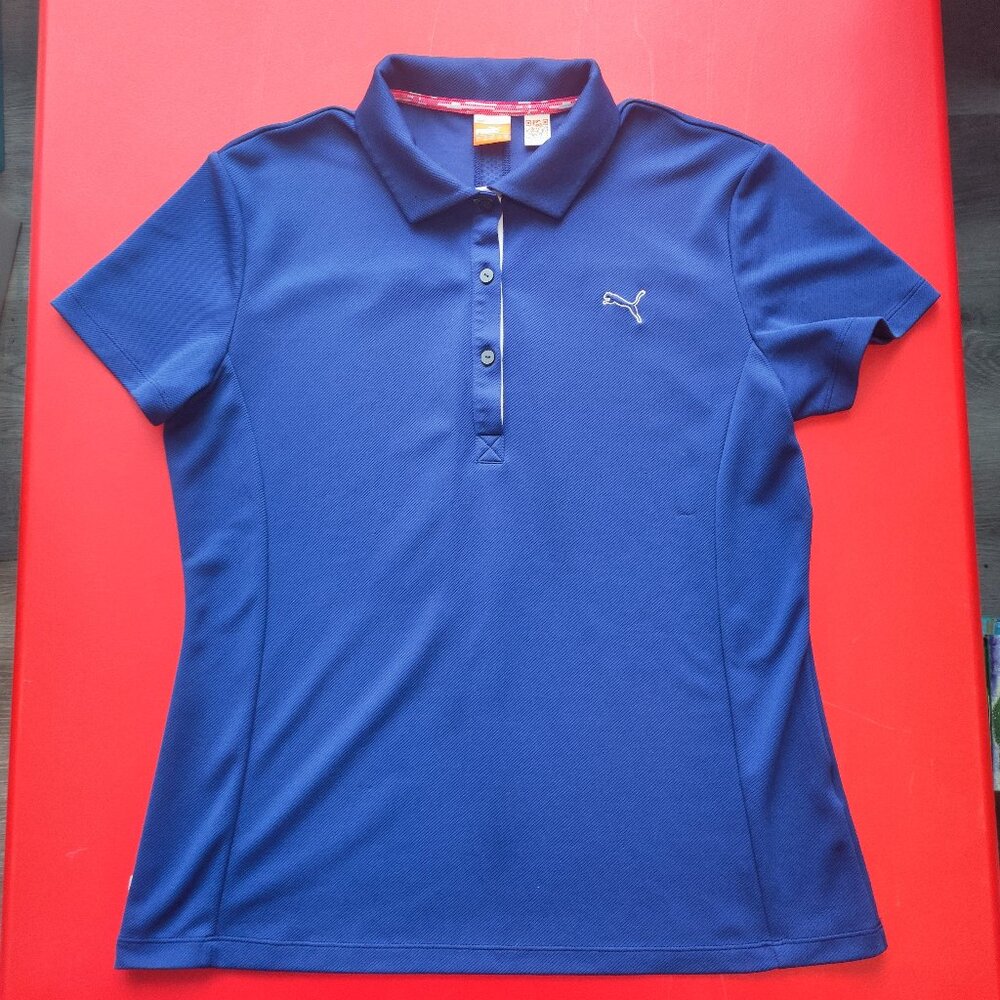 Puma Sport Lifestyle dri-cell polo shirt blue women's size L